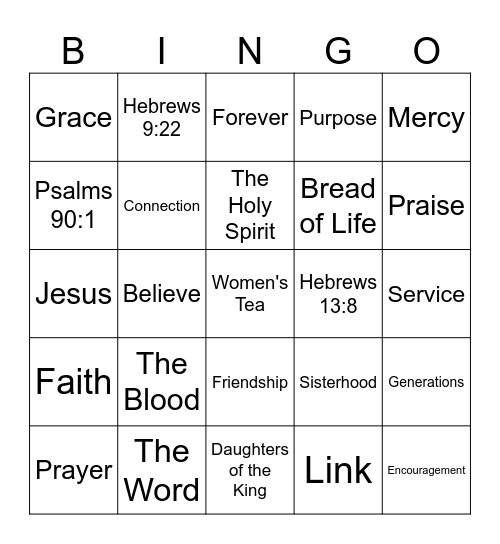 Generations Connecting Bingo Card