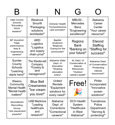 UWA Career Fair Bingo Card