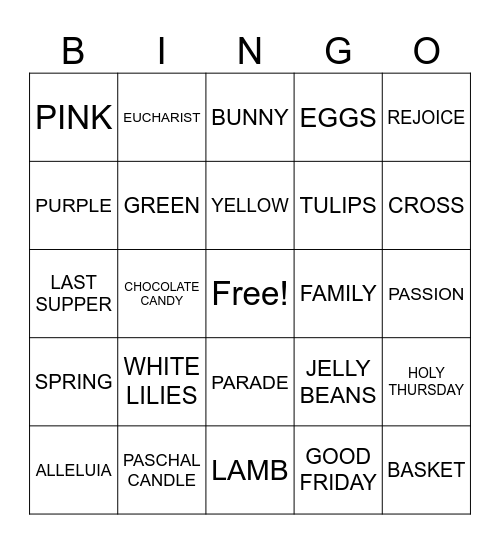 EASTER Bingo Card