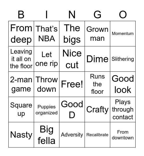NCAA MBB Tourney TV Talking Bingo Card