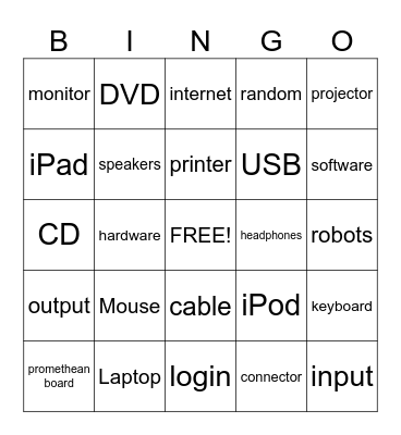 Mrs. Mc's Computer Class Bingo Card