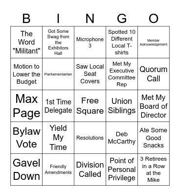 MTA ANNUAL MEETING BINGO Card