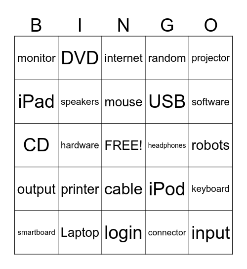 Mrs. Mc's Technology Bingo Card