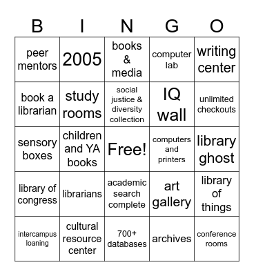 Library Bingo Card