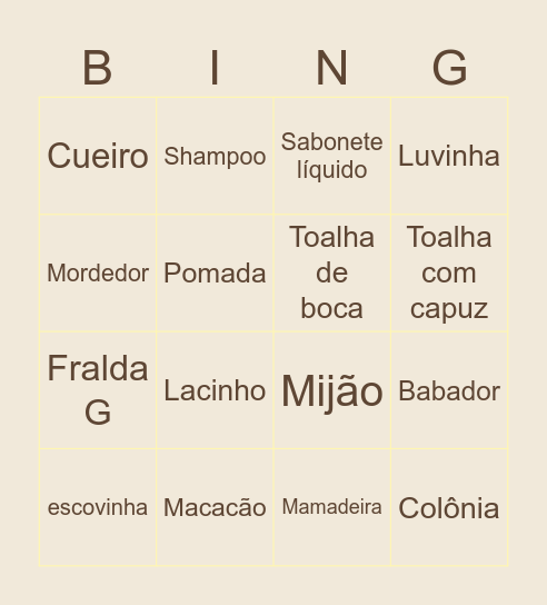 bingo da jade Bingo Card