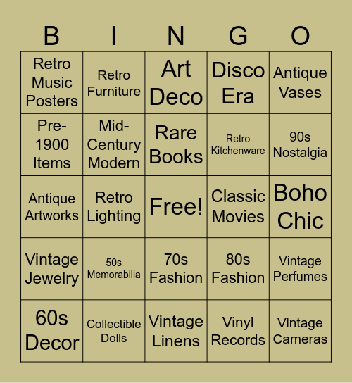 VIN-GO Bingo Card