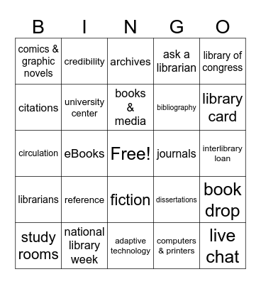 Library Bingo Card