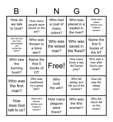 Bible BINGO Card