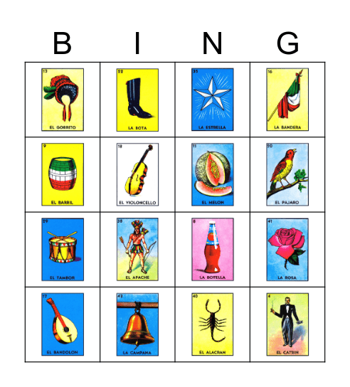 Loteria Mexicana Bingo Card