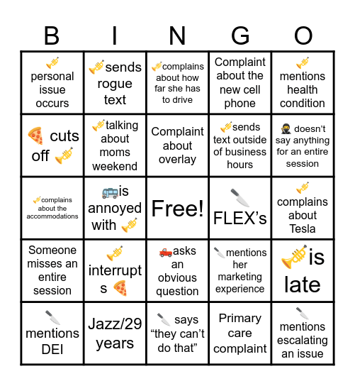 DSE Bingo Card
