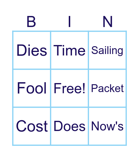 Minimal Pairs Vowels Bingo Card
