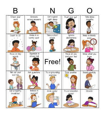 Test Taking Strategies Bingo Card