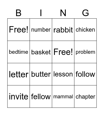 VCC Bingo Card