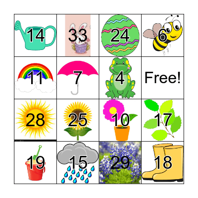 SPRING FLING Bingo Card