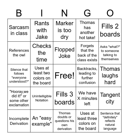 LIN 630 Bingo Card #2 Bingo Card