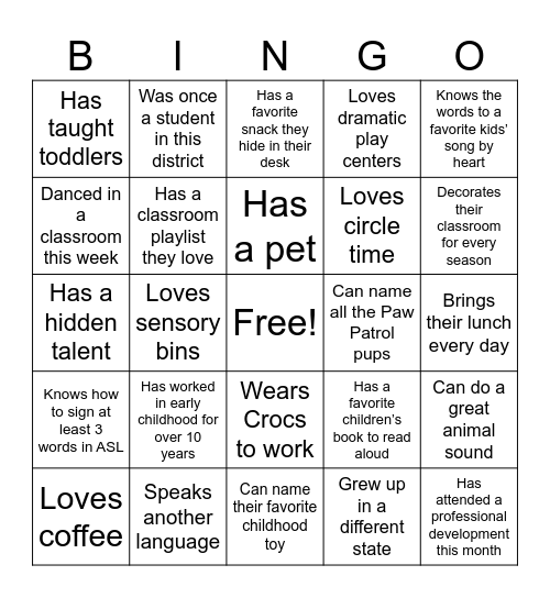 Hobbit Hill Bingo Card