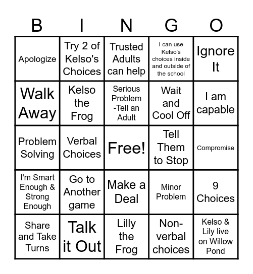 Kelso's Choices BINGO! Bingo Card