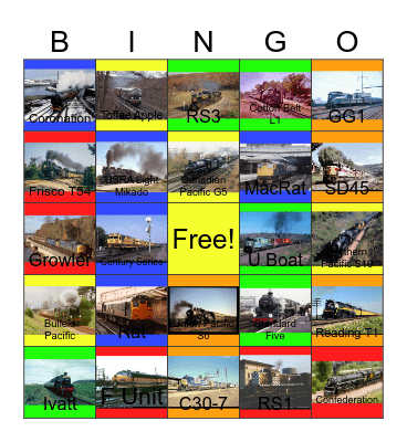 Railway Museums that the Children and I would like to volunteer one day Bingo Card