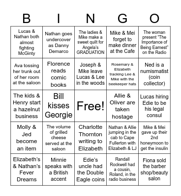 THAT WAS NOT ON MY SEASON SON 12 BINGO CARD Bingo Card