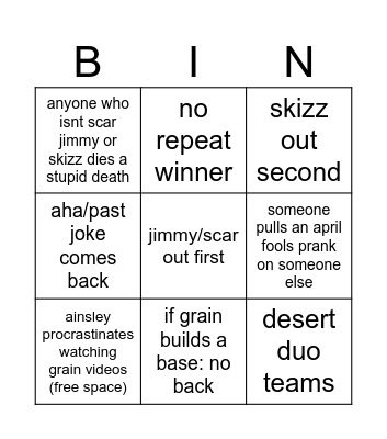 simple life bingooo Bingo Card