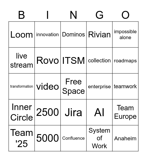 April Exec Town Hall Bingo Card