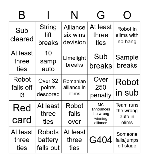 Worlds 2025 Bingo Card