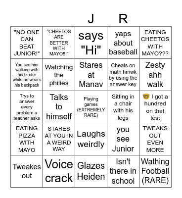 Junior Bingo (EXCLUSIVE) Bingo Card