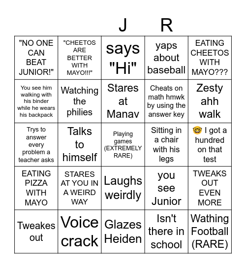 Junior Bingo (EXCLUSIVE) Bingo Card