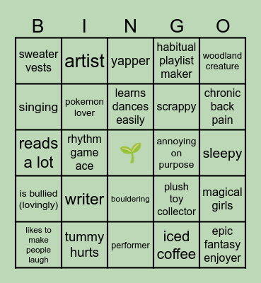 gregorian’s Bingo Card