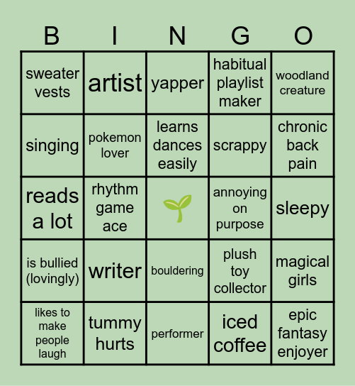 gregorian’s Bingo Card