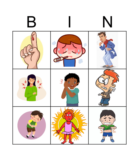 Health Problems Bingo Card