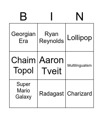 Wikipedia Bingo Card