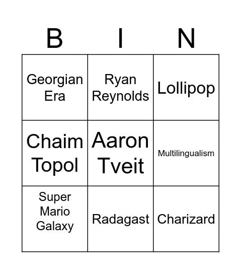Wikipedia Bingo Card