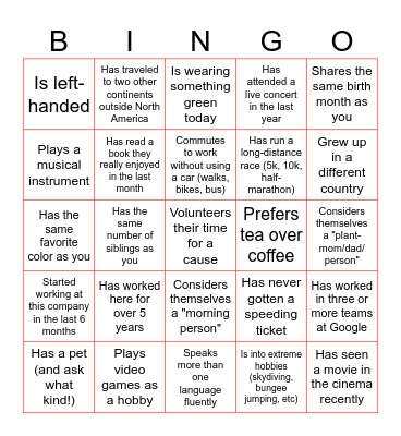Find a GTMS'er who... Bingo Card