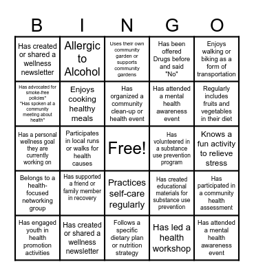Bingo Baking! Bingo Card