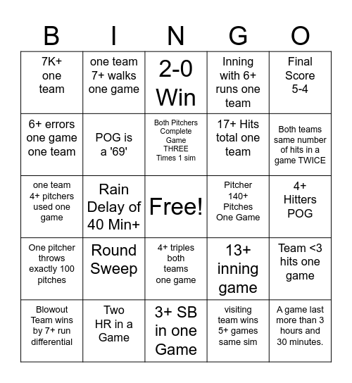 5L Bingo Giveaways Bingo Card