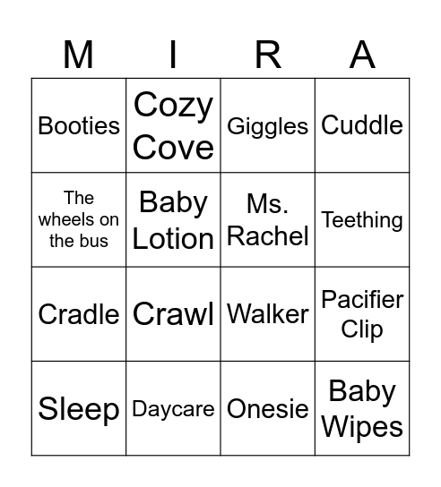 BABYNGO Bingo Card