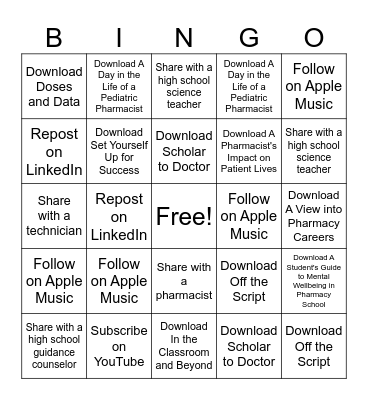 Dose of Knowledge Podcast Bingo Card