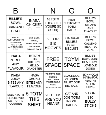 TOTM BINGOOOO Bingo Card