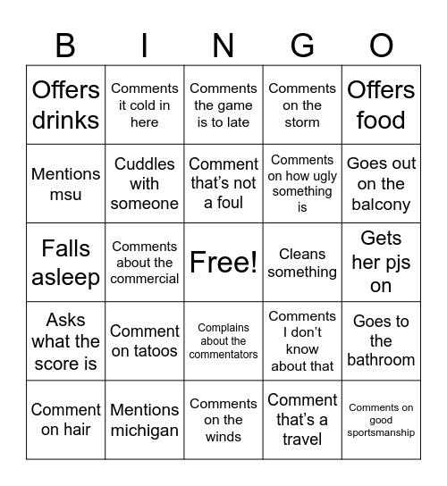 basketball bingo Card
