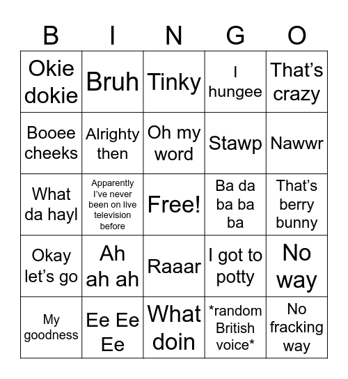Birthday Bingo Card