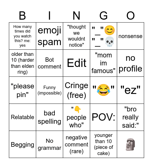 Blox fruits shorts Bingo Card