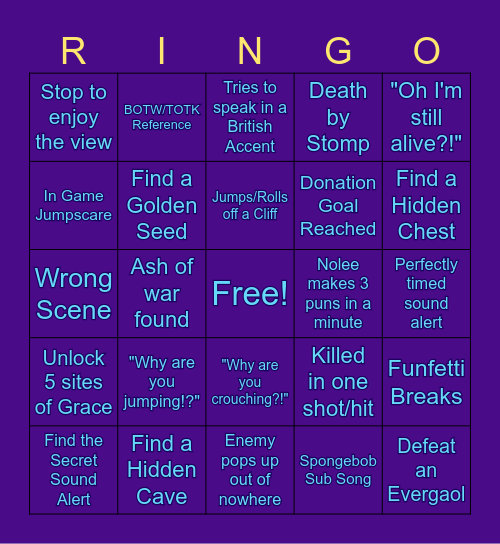 PAPAY It Forward: Onyon Ringo Bingo Card