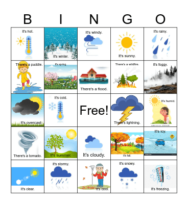 Weather Bingo Card