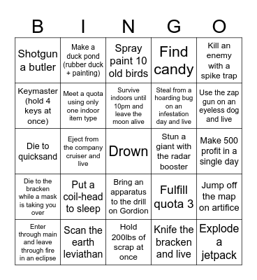 LETHAL LOCKOUT BINGO #1 Bingo Card