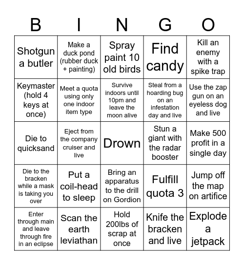 LETHAL LOCKOUT BINGO #1 Bingo Card