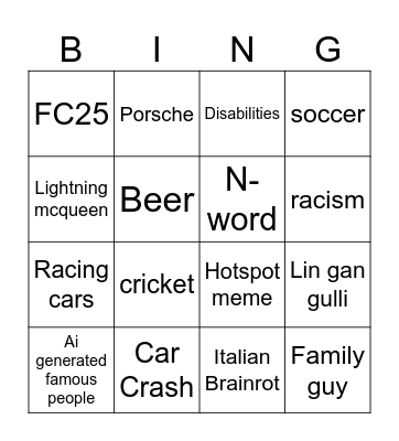 Instagram reels bingo Card
