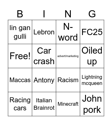 Instagram reels bingo Card