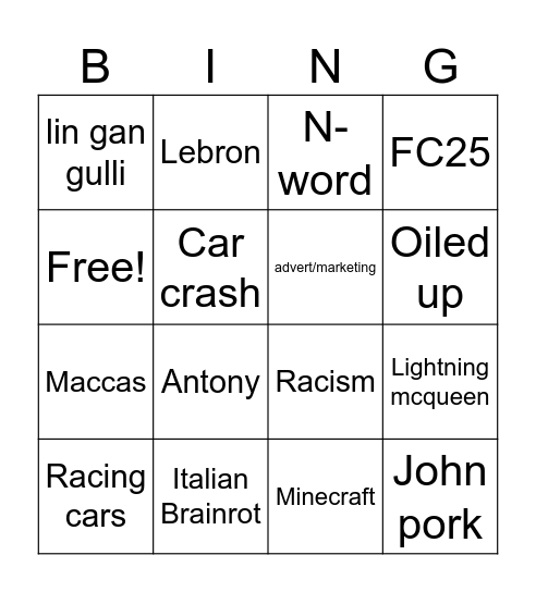 Instagram reels bingo Card
