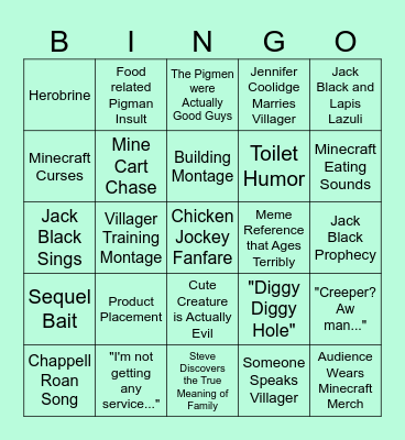 MINECRAFT BINGOO Bingo Card
